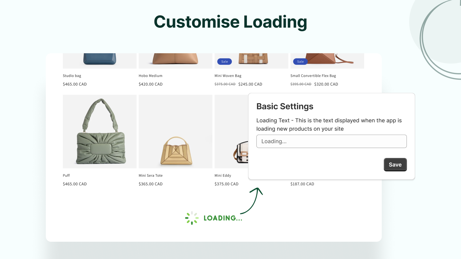 Loading icon and text easily customize - Infinite scroll