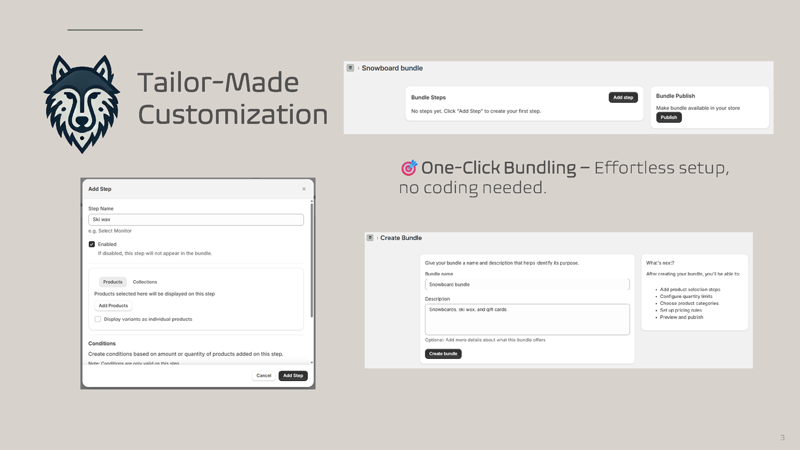 Customizations for adding products with convenience