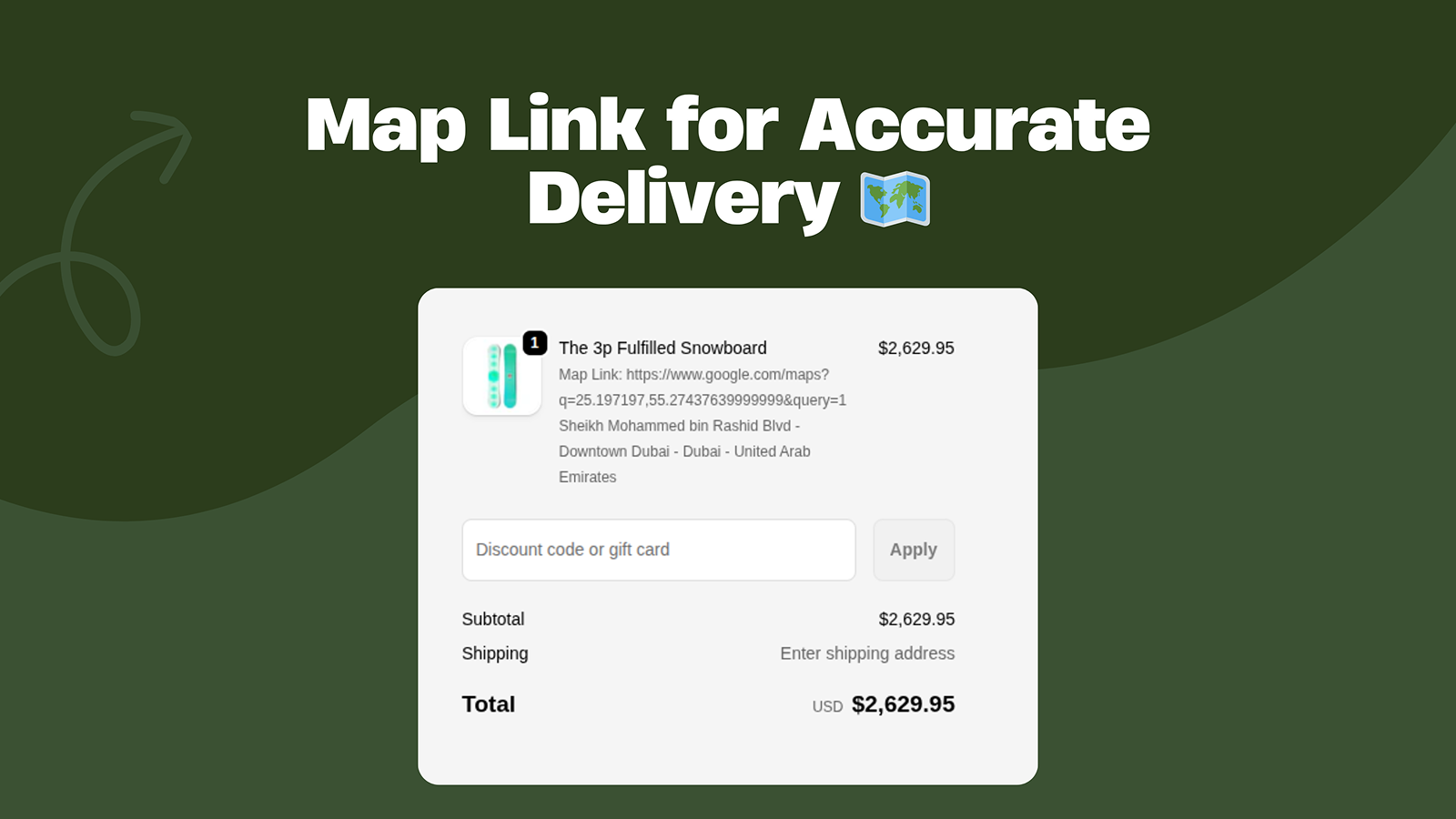 Map Link for Accurate Delivery 🗺️