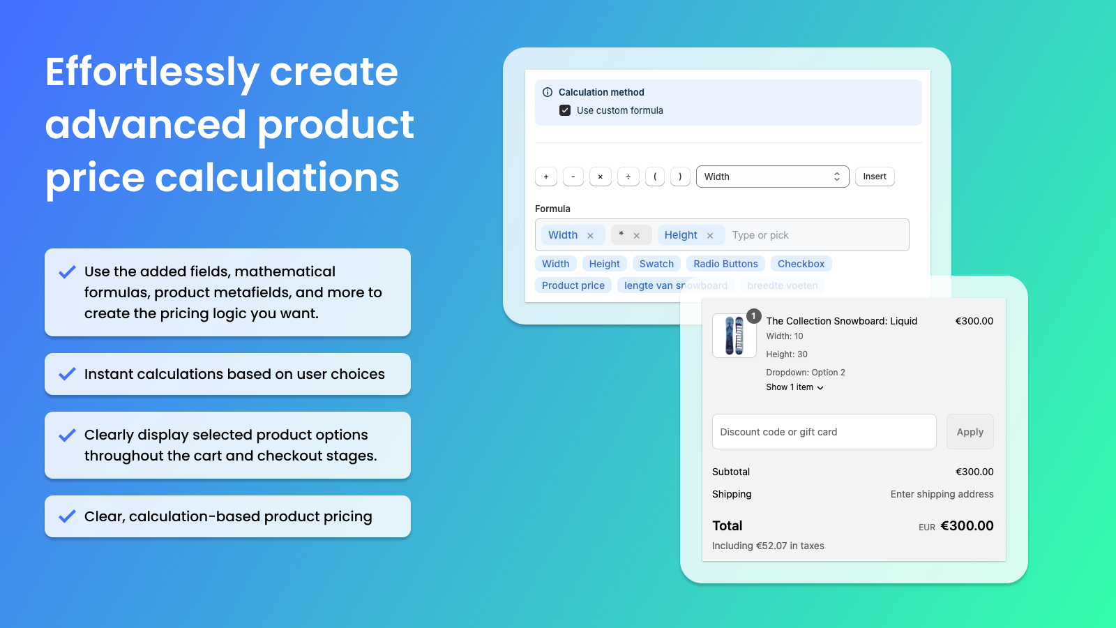 Product price formula
