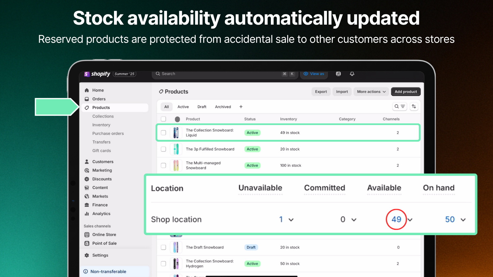Stock status updates for held items
