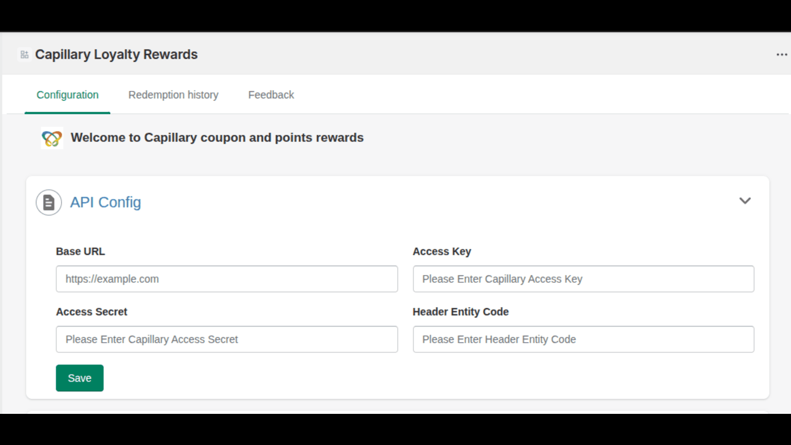Manage API Configuration