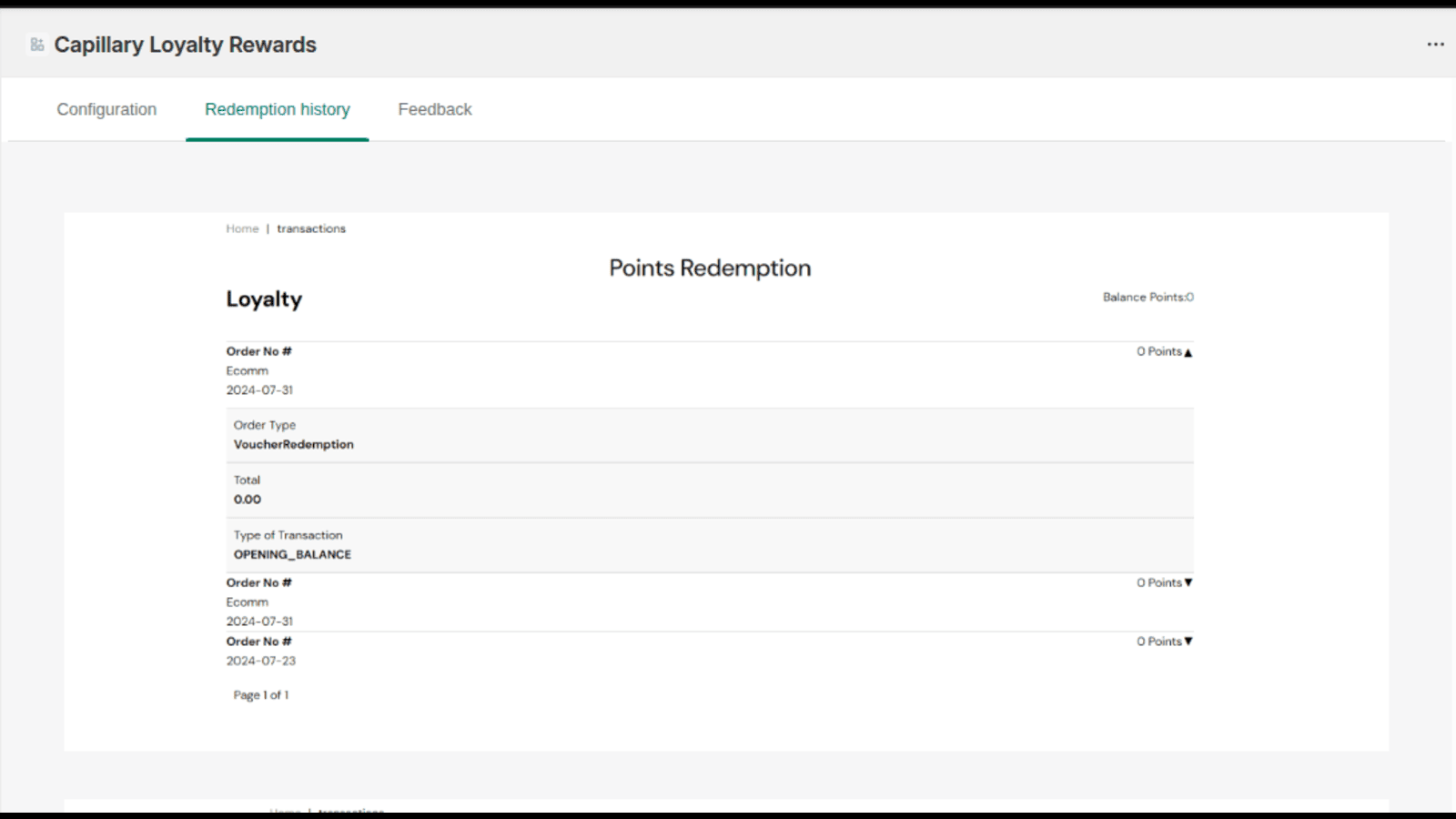 Preview Redemption History 