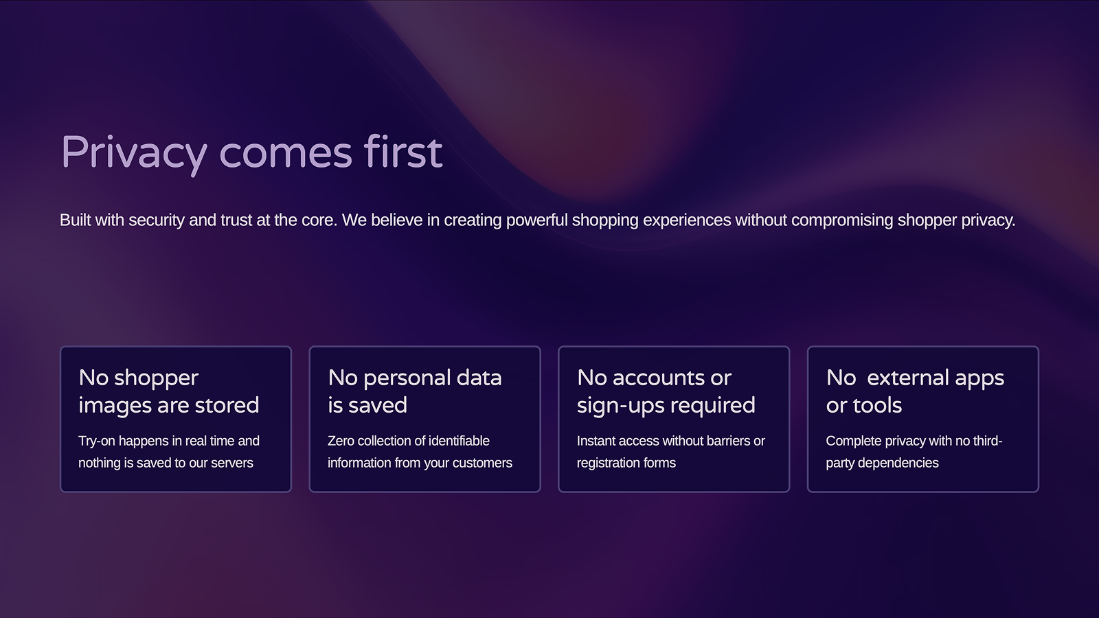 Privacy-focused eyewear try-on with no data stored