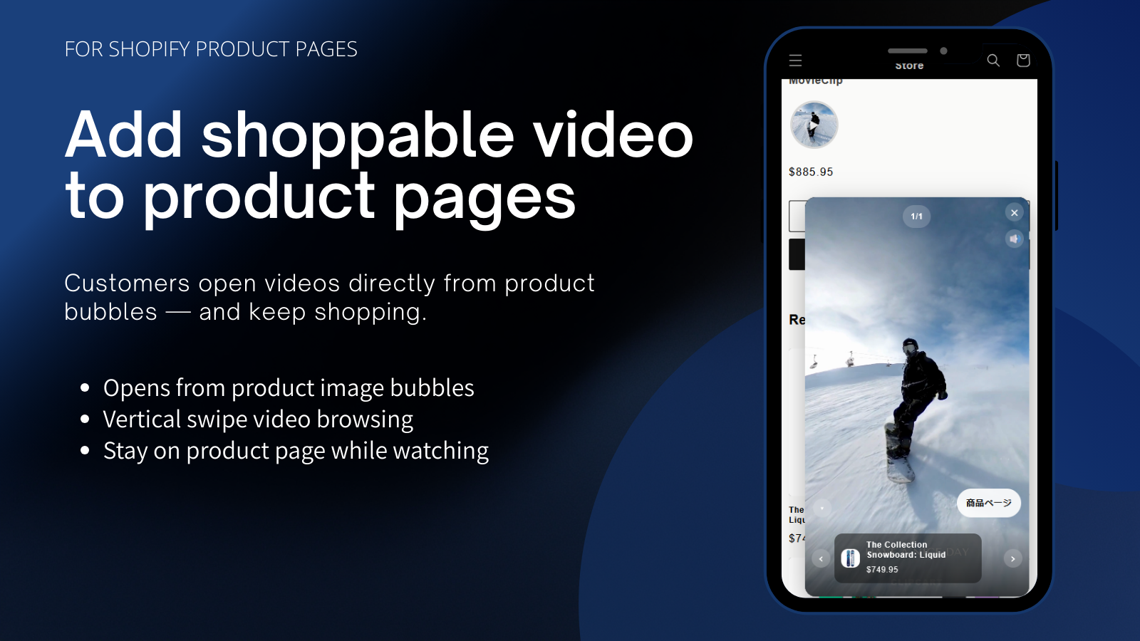 Add shoppable video to product pages