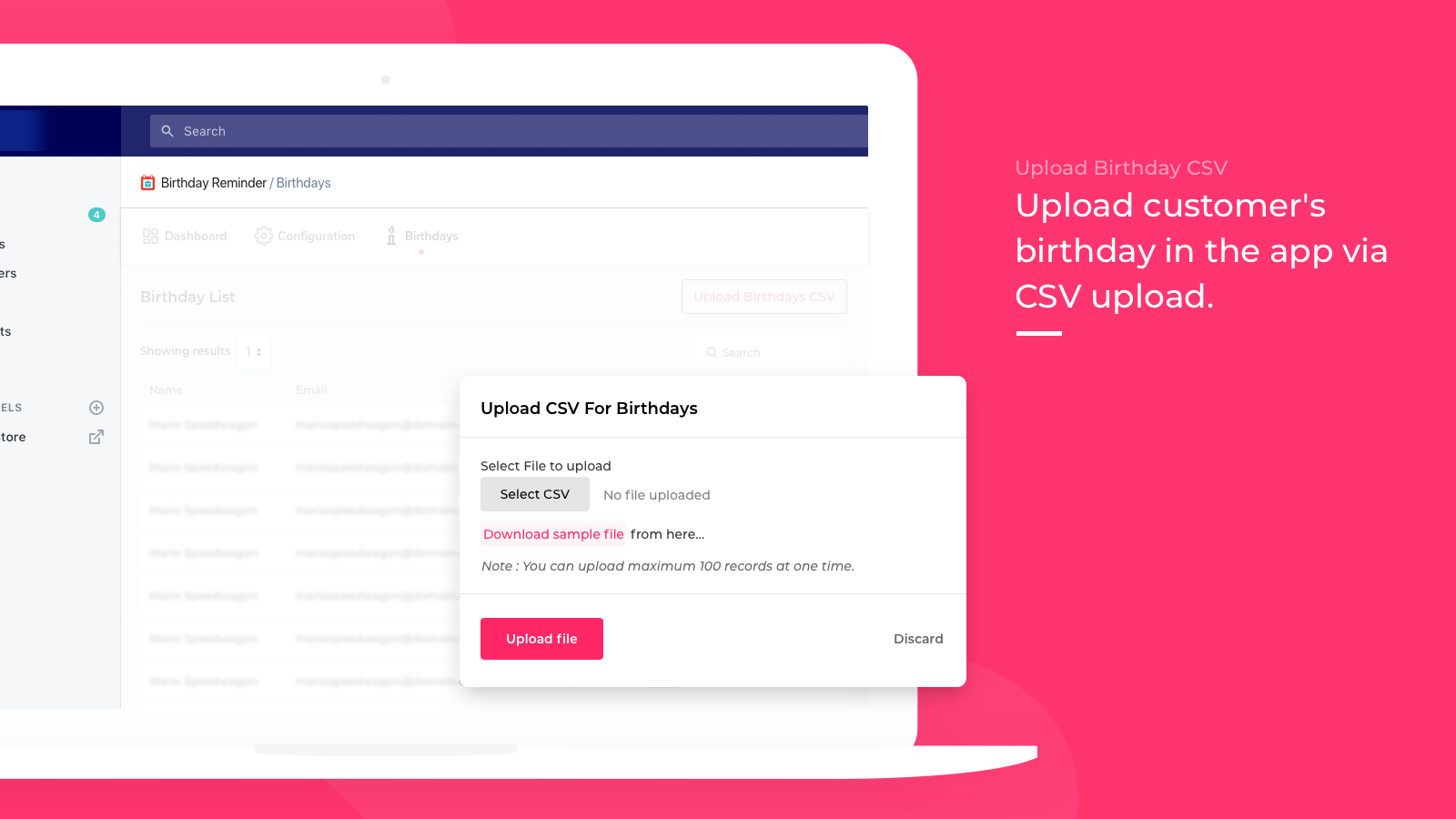 CSV option available