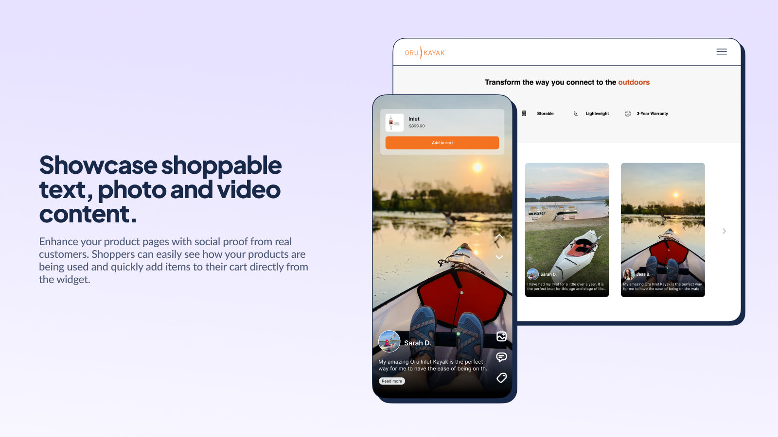 Display shoppable UGC.