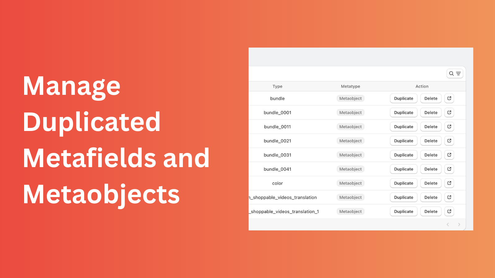 manage duplicated metafields and metaobjects in one place