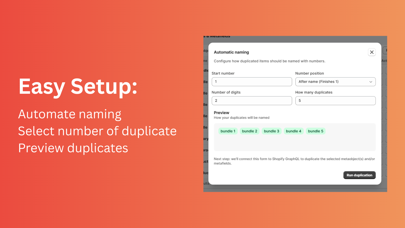 easy setup and automated naming