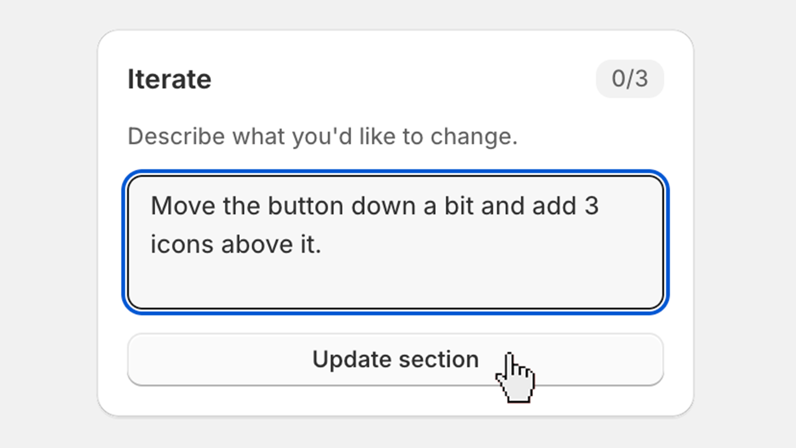 Refine sections with natural language feedback using iterate