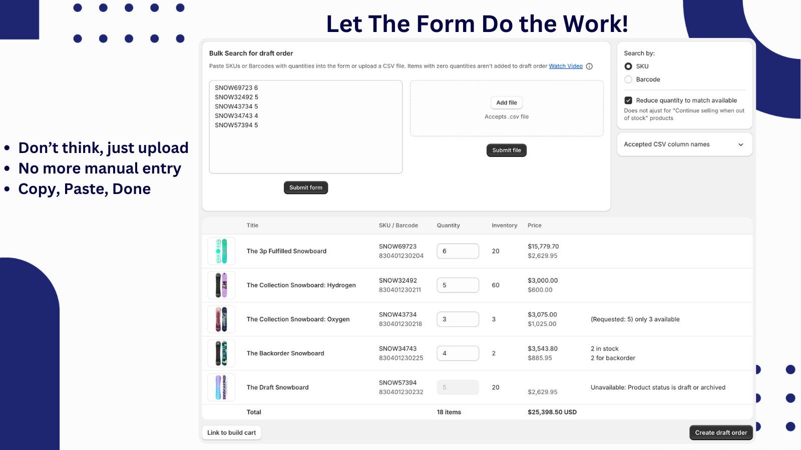 Let the form do the work