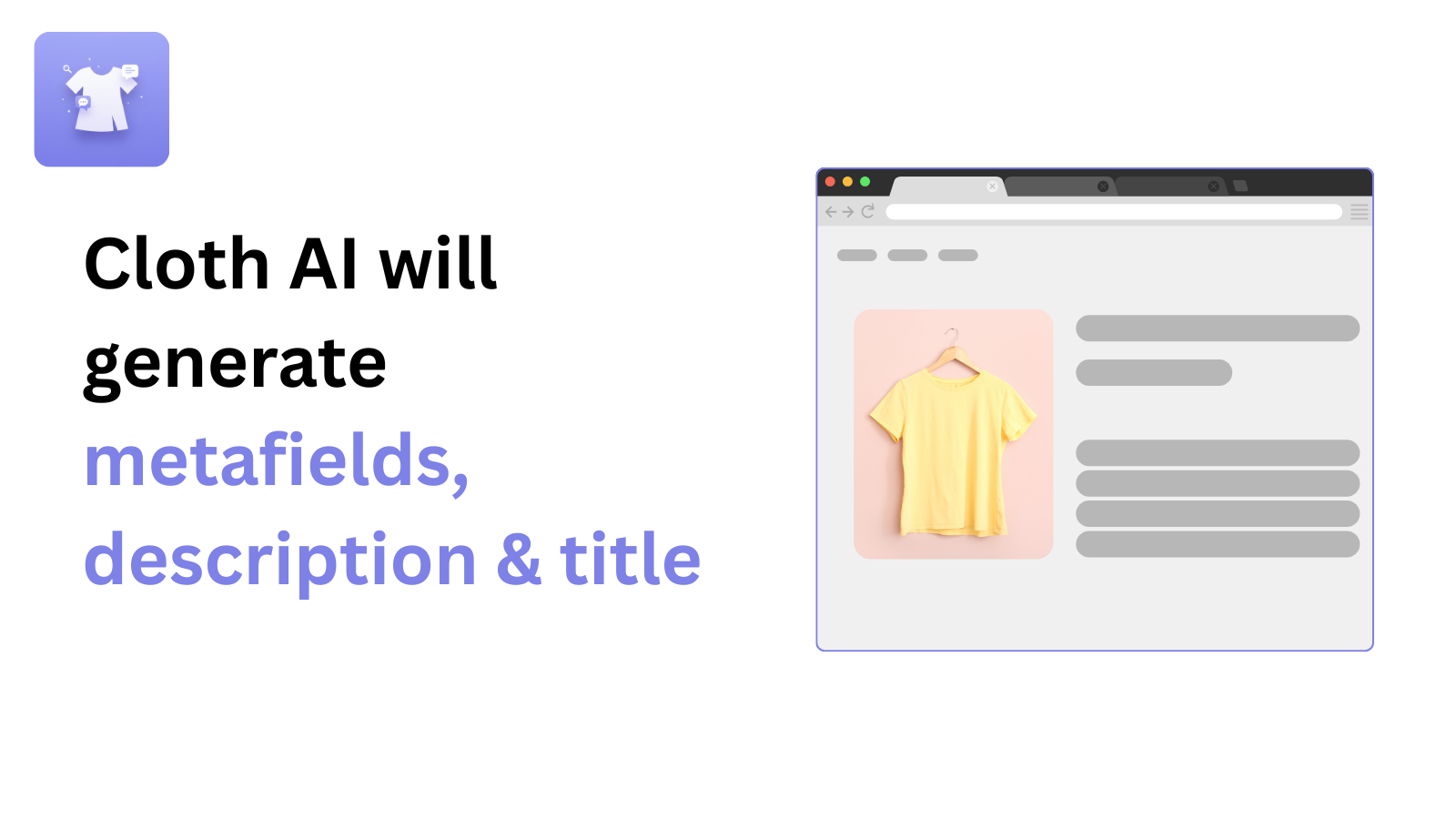 Cloth AI generates product metafields, description and title