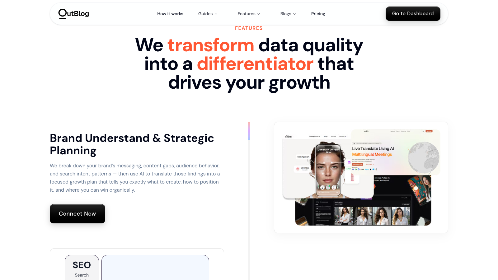 AI content strategy and brand planning dashboard