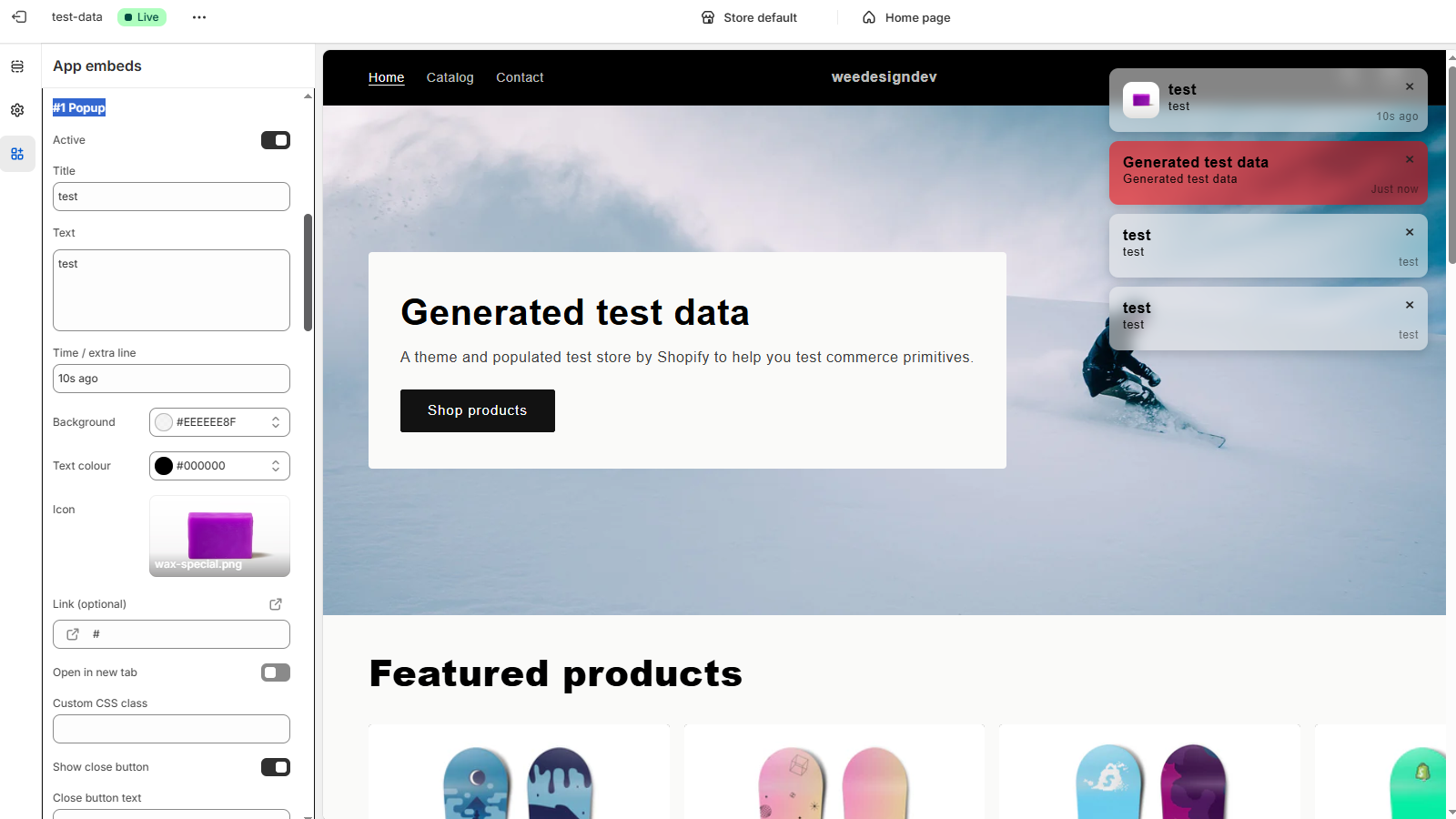 firwood FOMO Pop-Ups - Popup settings