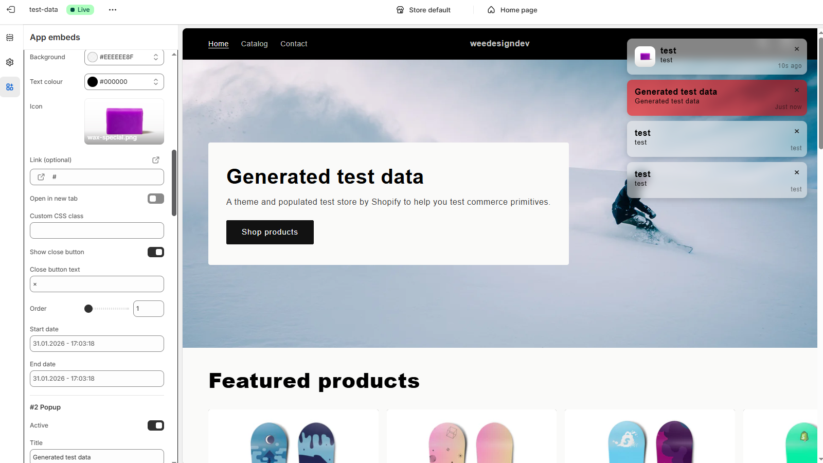 firwood FOMO Pop-Ups - Popup settings