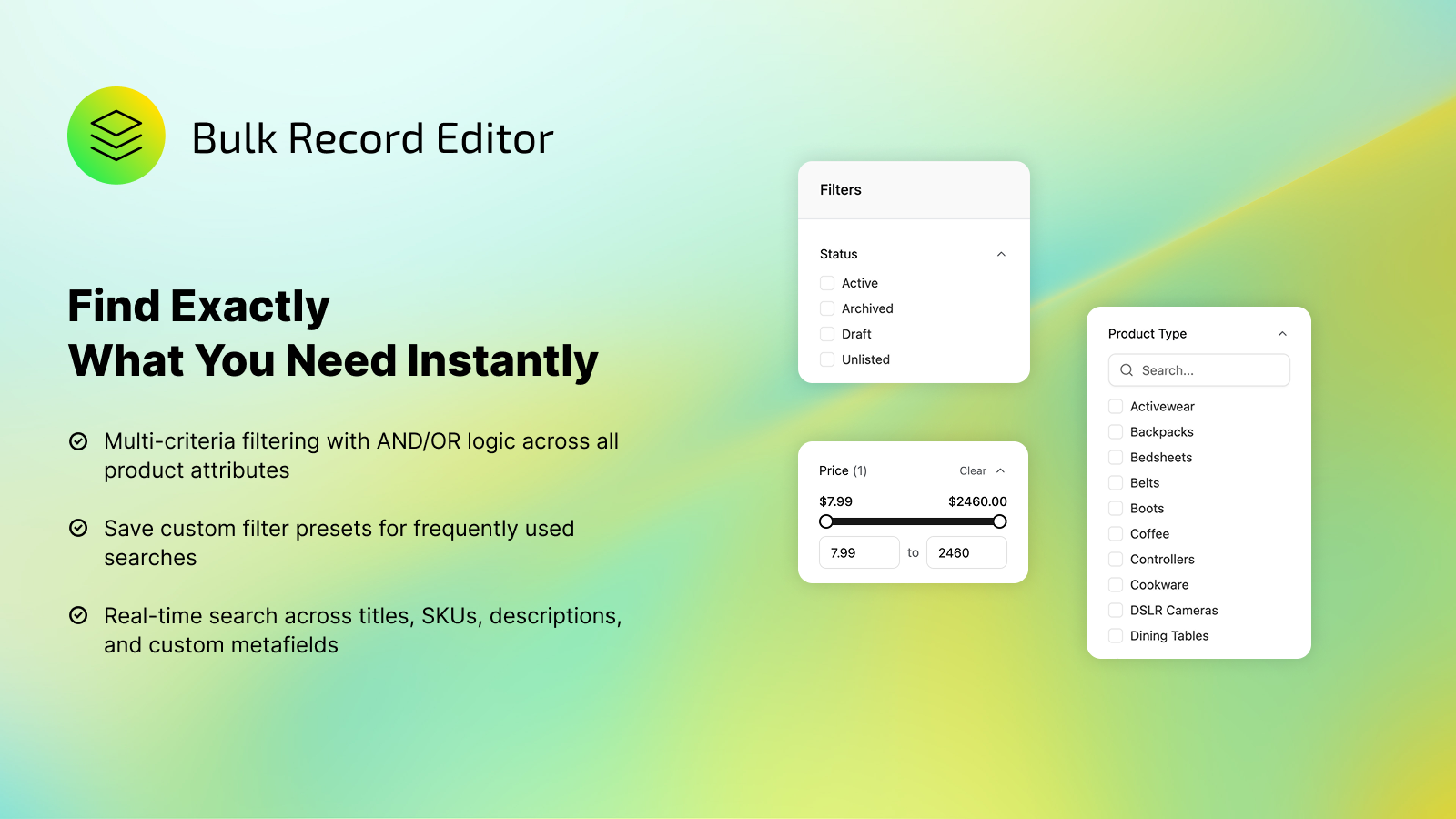 Shopify Bulk Editor Advanced Search