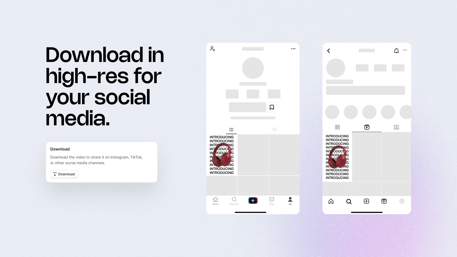 Download and post on Reels, TikTok, Facebook, Youtube etc