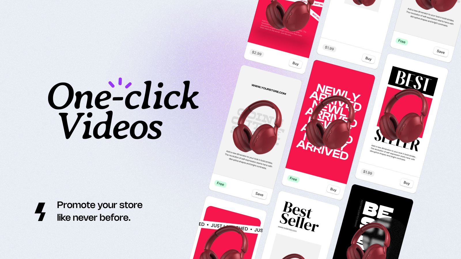 One-click video maker for Ads & social media.