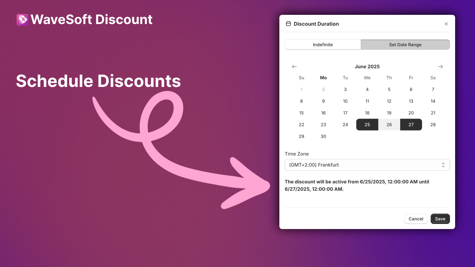 Schedule Discounts