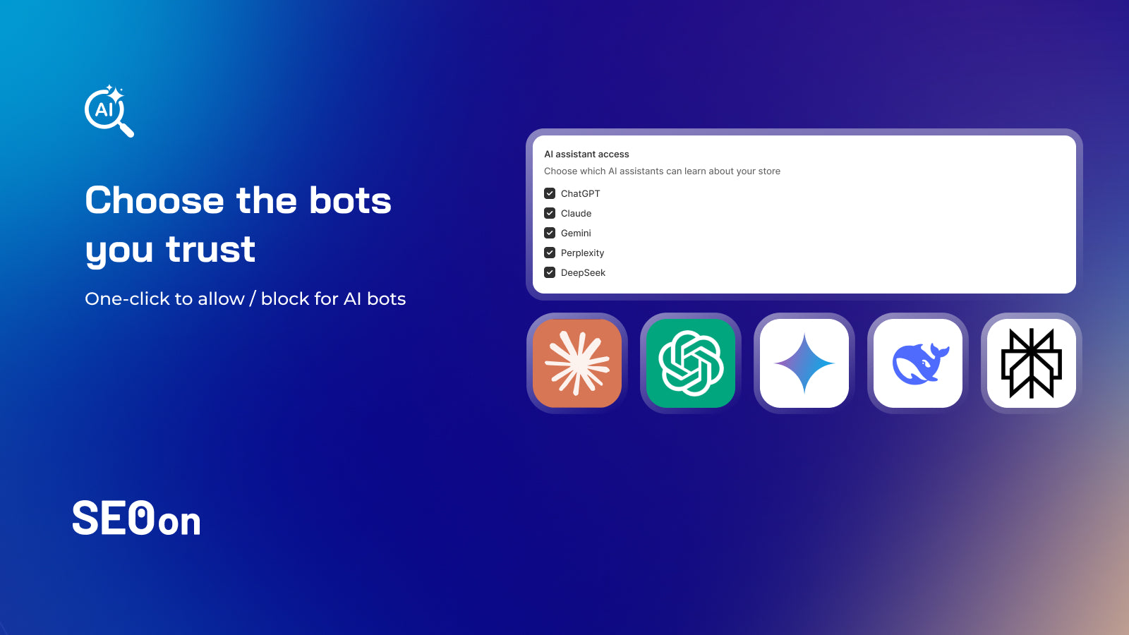 Choose AI crawlers can access your store