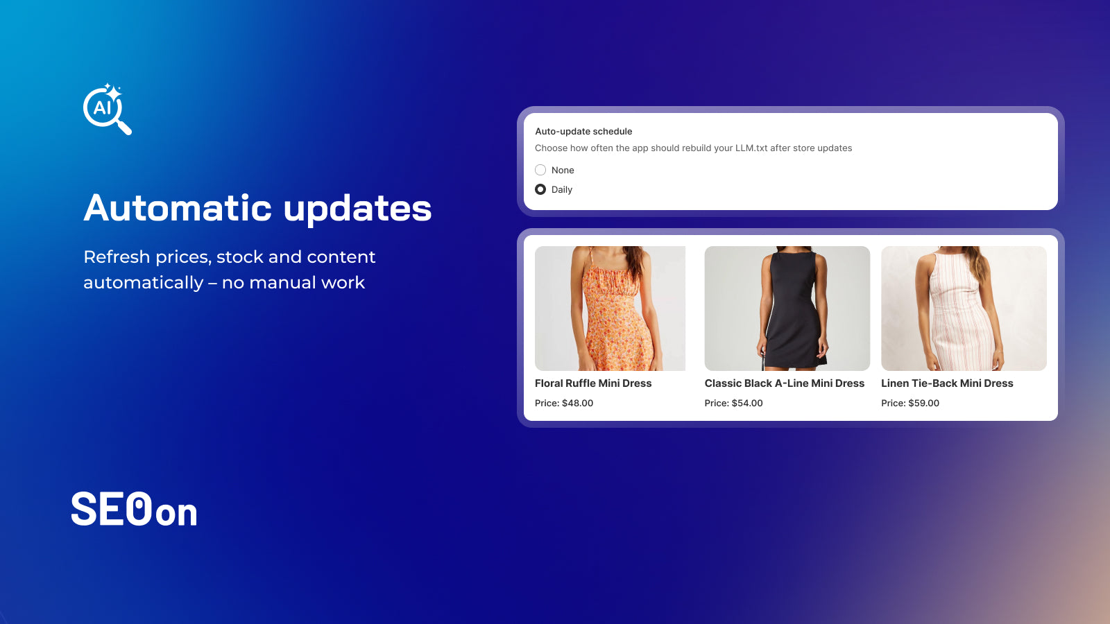 Automatic updates keep data fresh for AI answers
