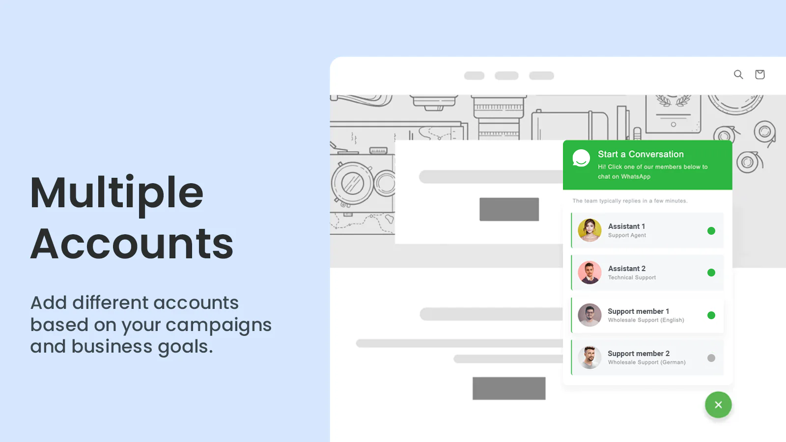 Add different contact member accounts based on your campaigns