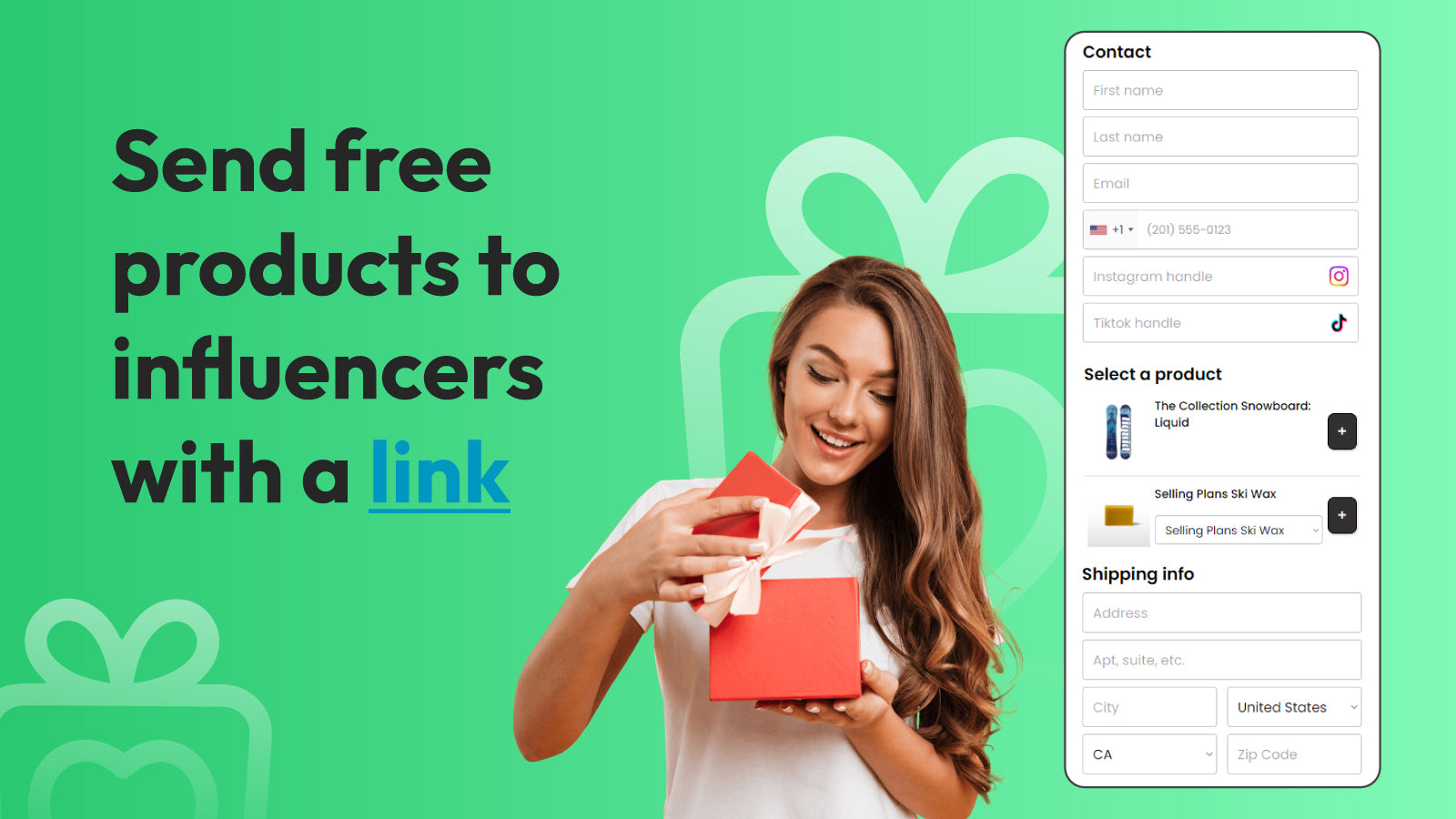 Send gifts and freebies to influencers!
