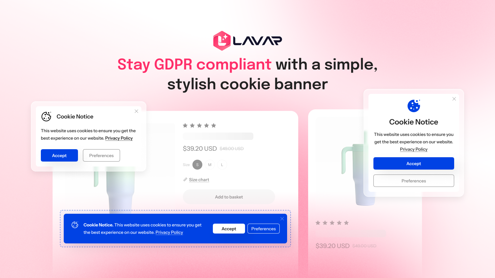 Stay GDPR compliant with a simple, stylish cookie banner