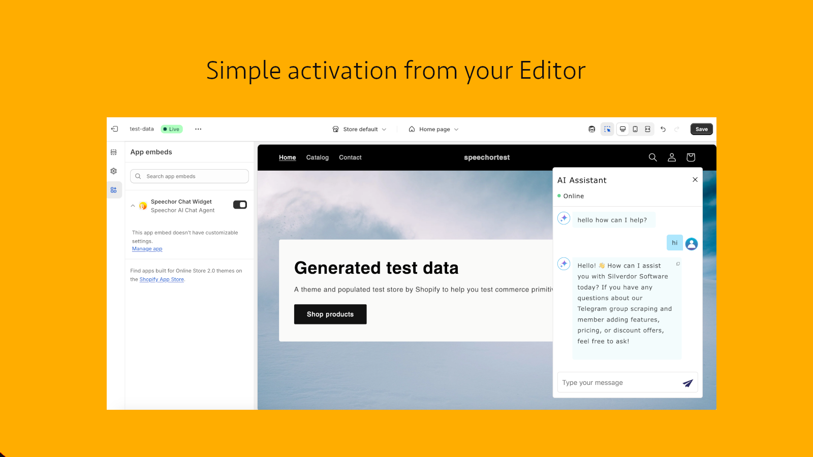 Simple activation from your Editor