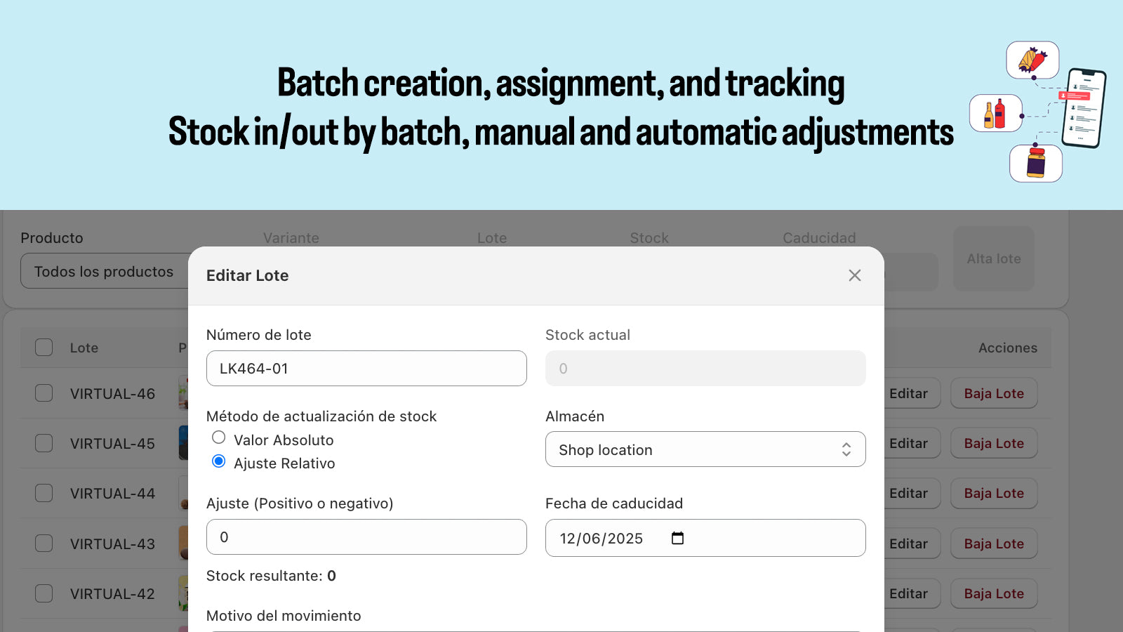 Inventory batch & Expiration dates