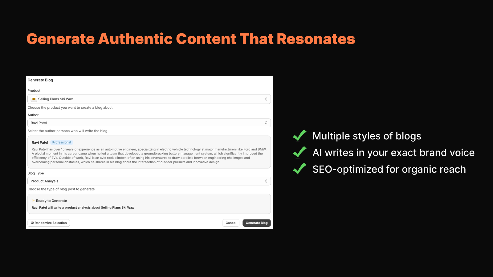 Generate Authentic Content That Resonates