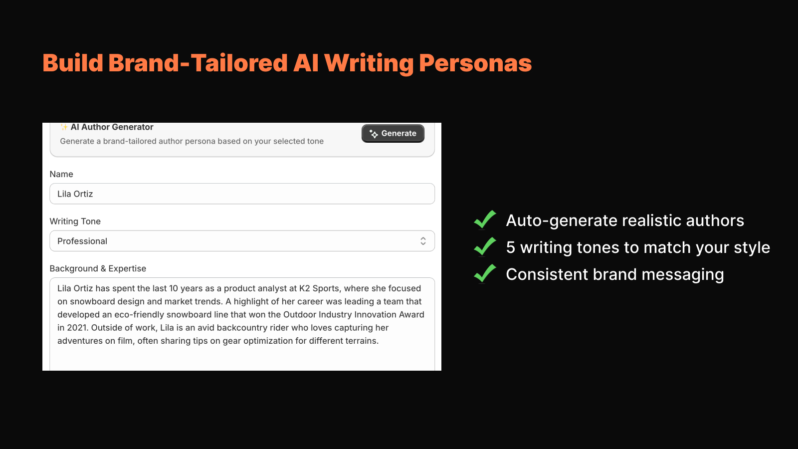Build Brand-Tailored AI Writing Personas