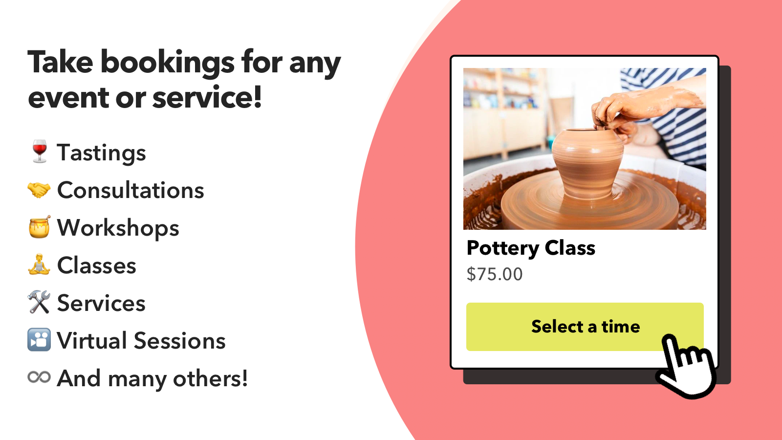 Take a booking for any product. Start for free! 🏆