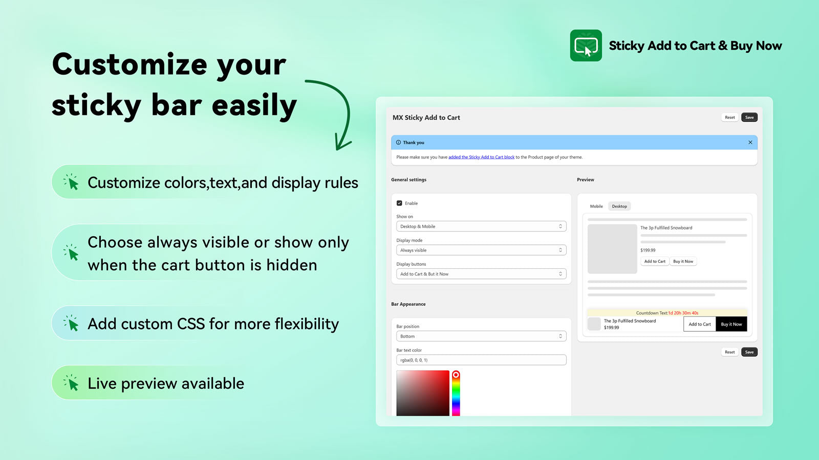 Sticky Add to Cart & Buy Now