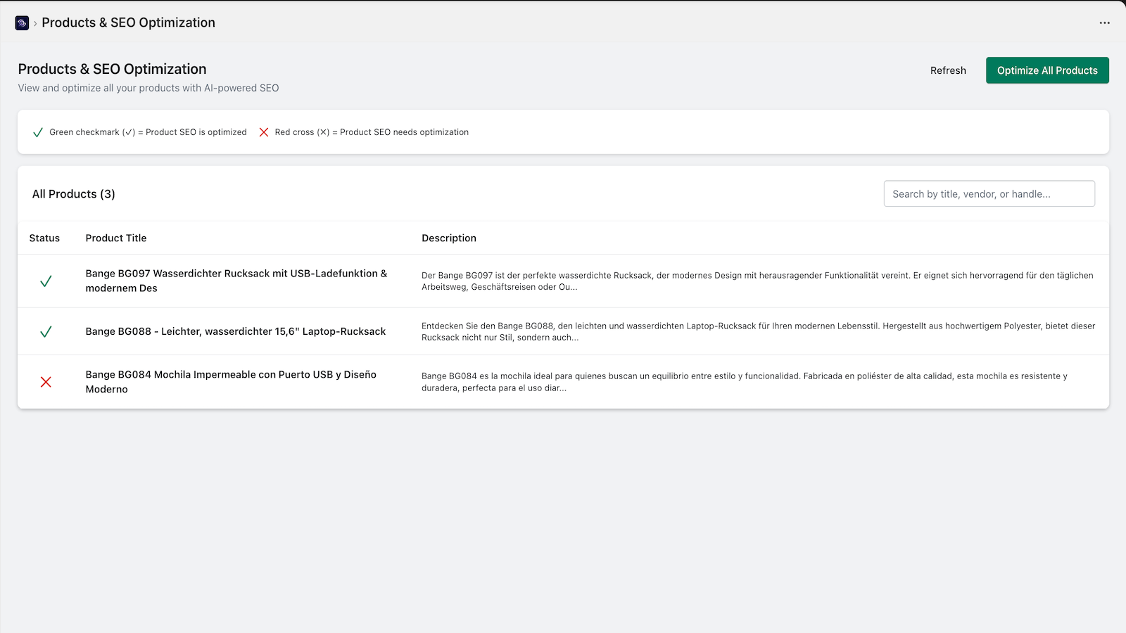 seo preview of products