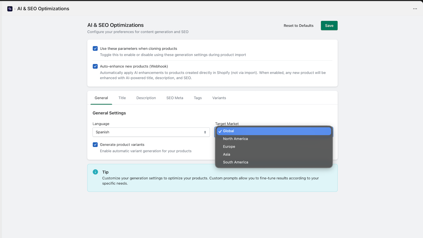 bulk SEO products datas optimizations