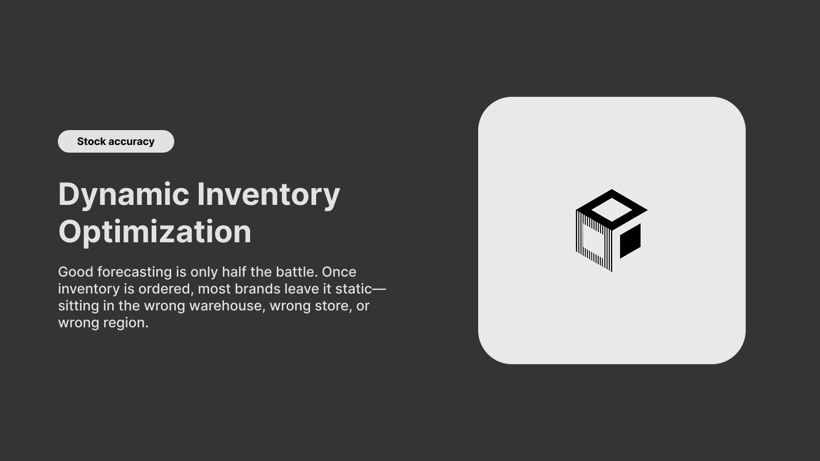 Dynamic Inventory Optimization