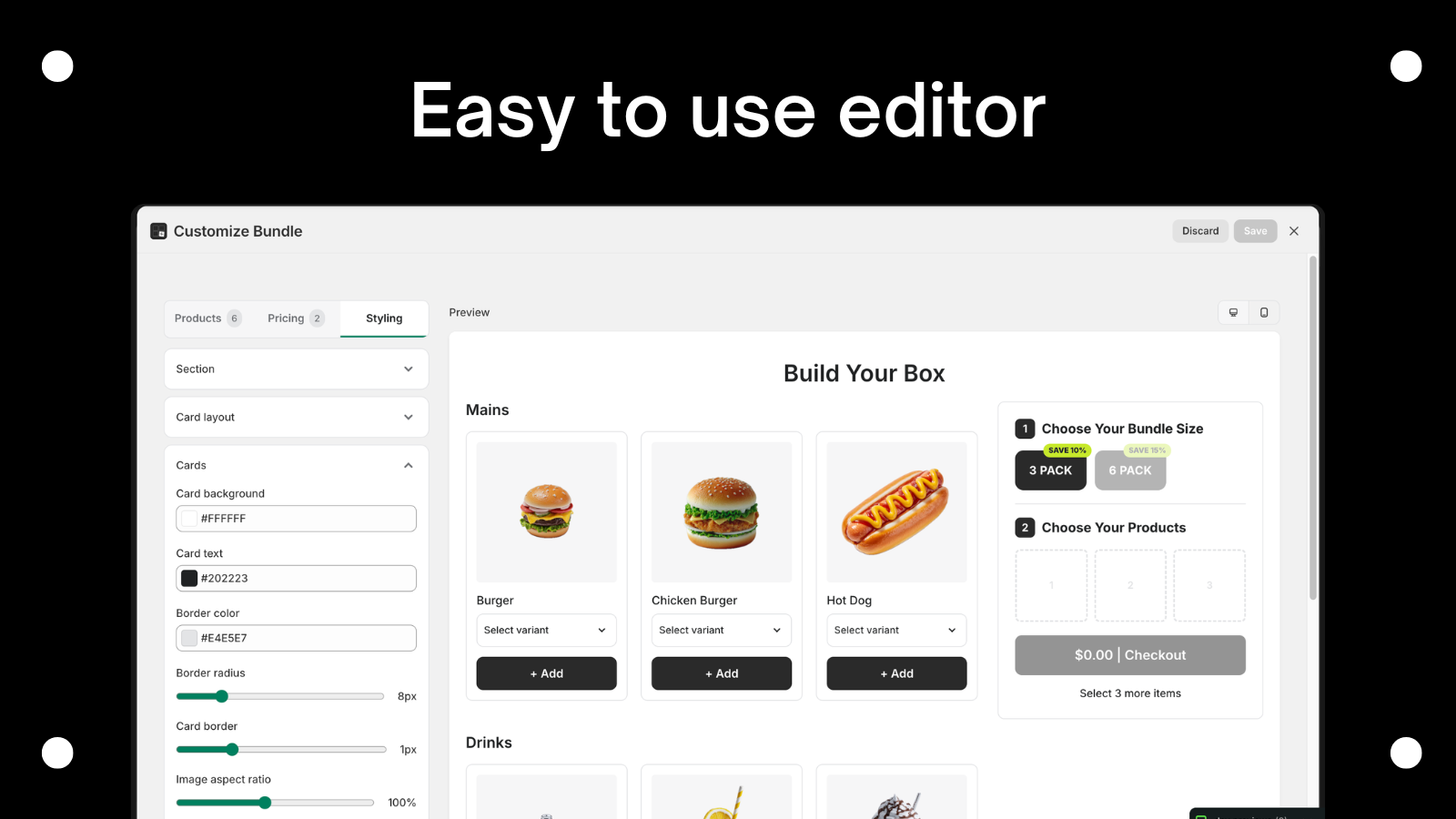 Easy to use editor