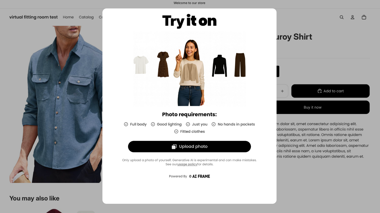 Upload your images to start try-on