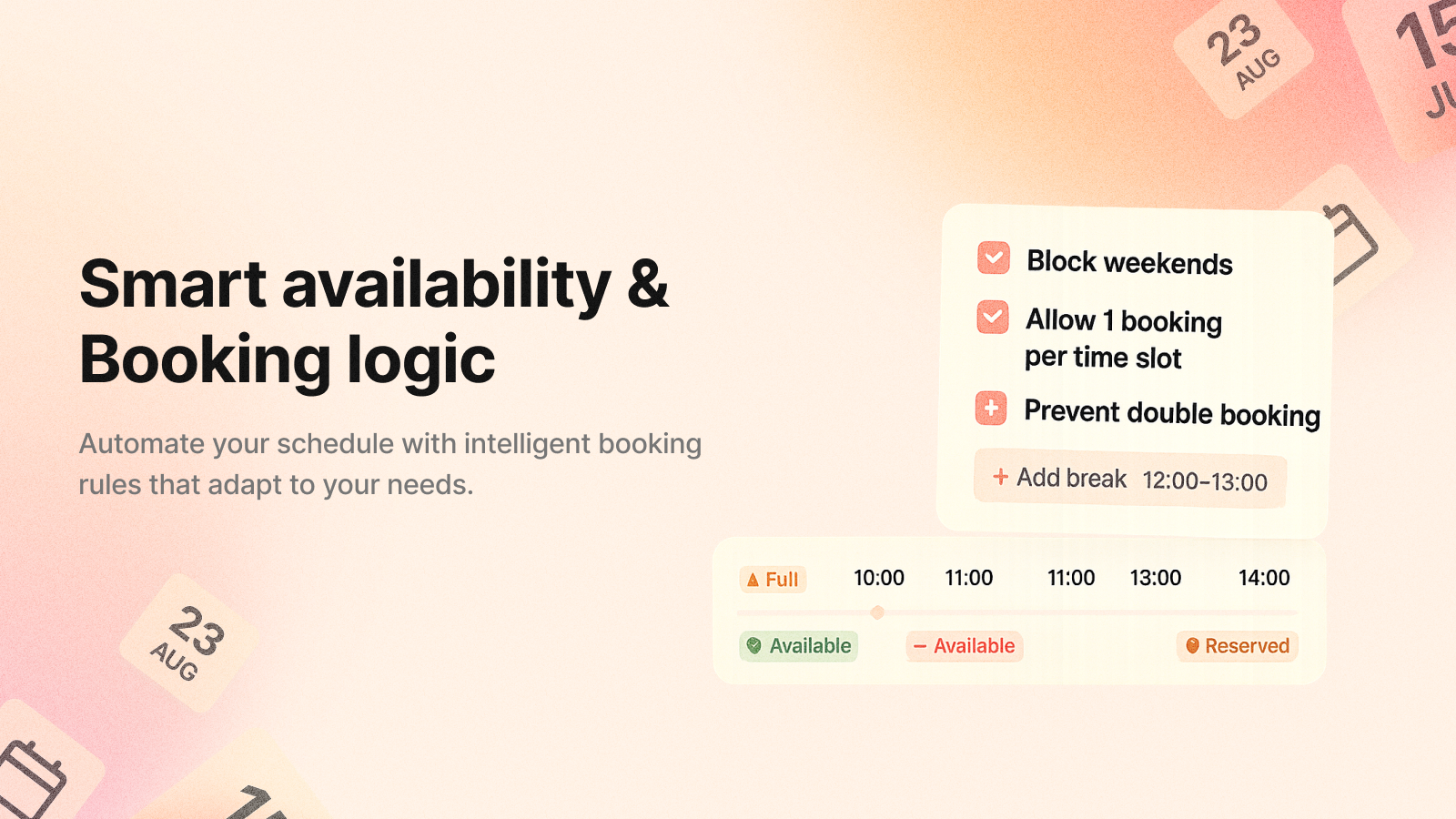 smart availability and booking logic