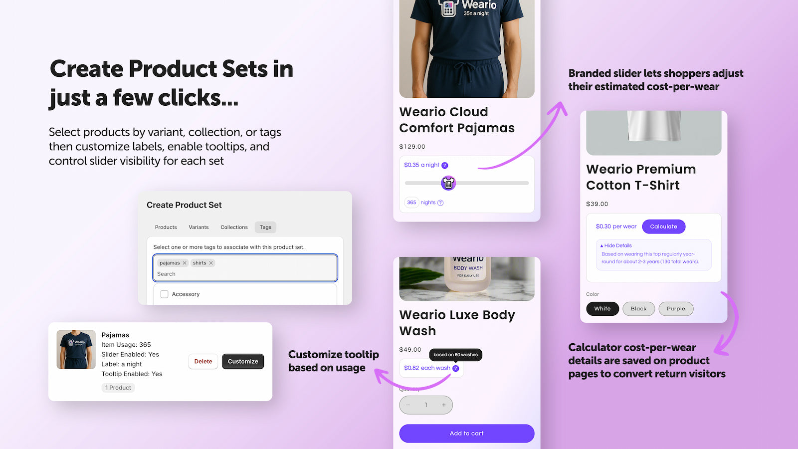 Select products by variant, collection, or tags