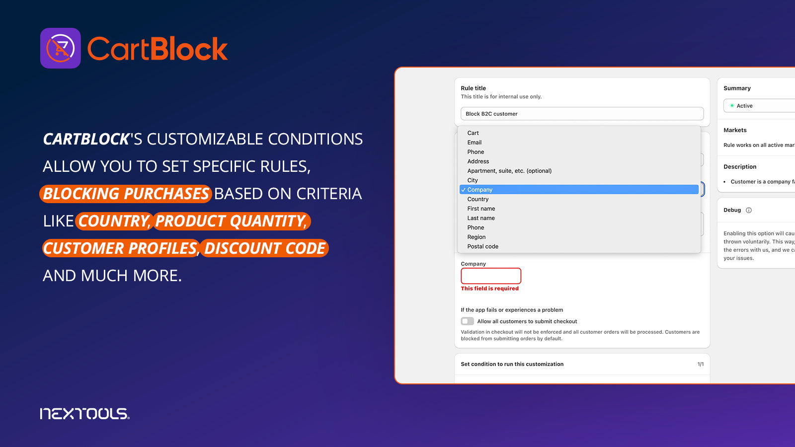 CartBlock Block &amp; Validate any purchase cart and checkout