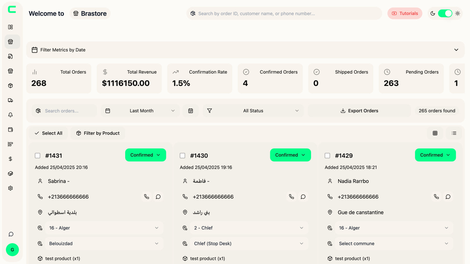 Orders Dashboard
