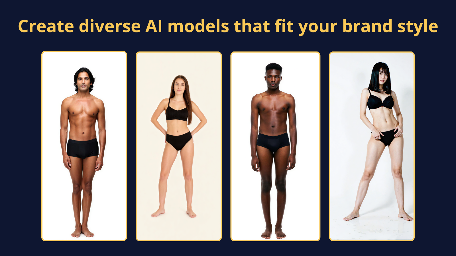 Customize body type, skin tone, and look for your ideal model