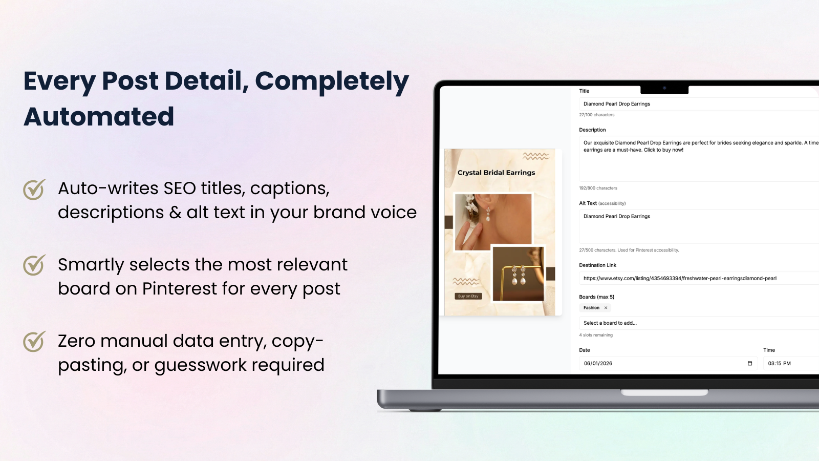 Design Instantly auto-writing titles, descriptions & captions