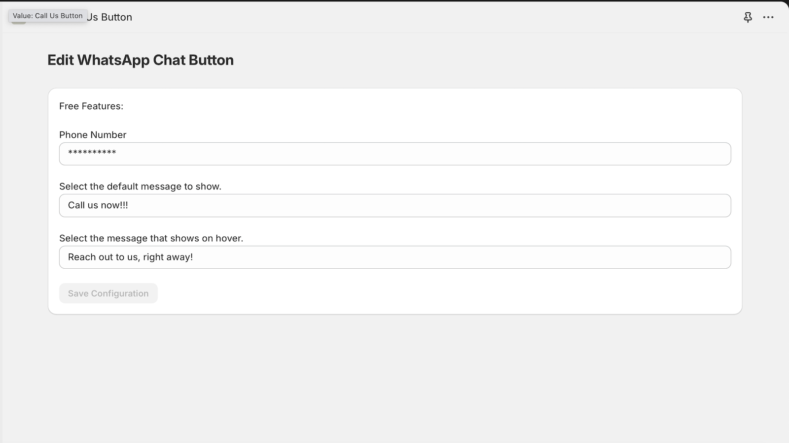 Embedded Admin App to Configure
