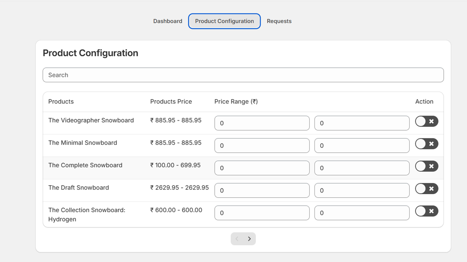 Product configuration