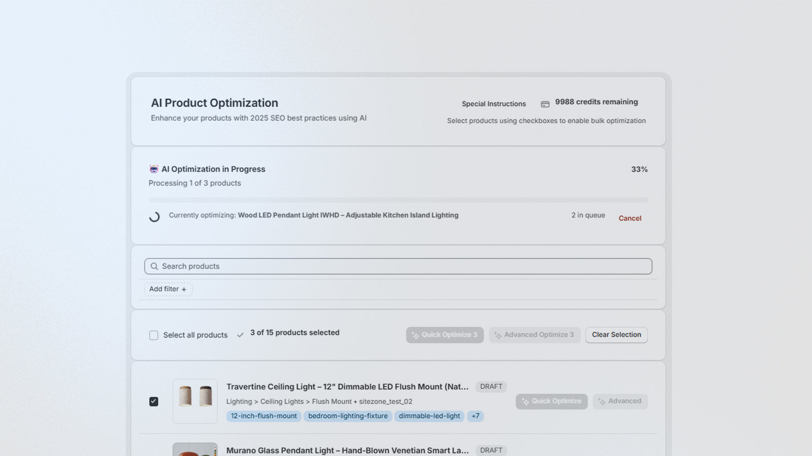 Automated Bulk SEO Optimization with custom instructions