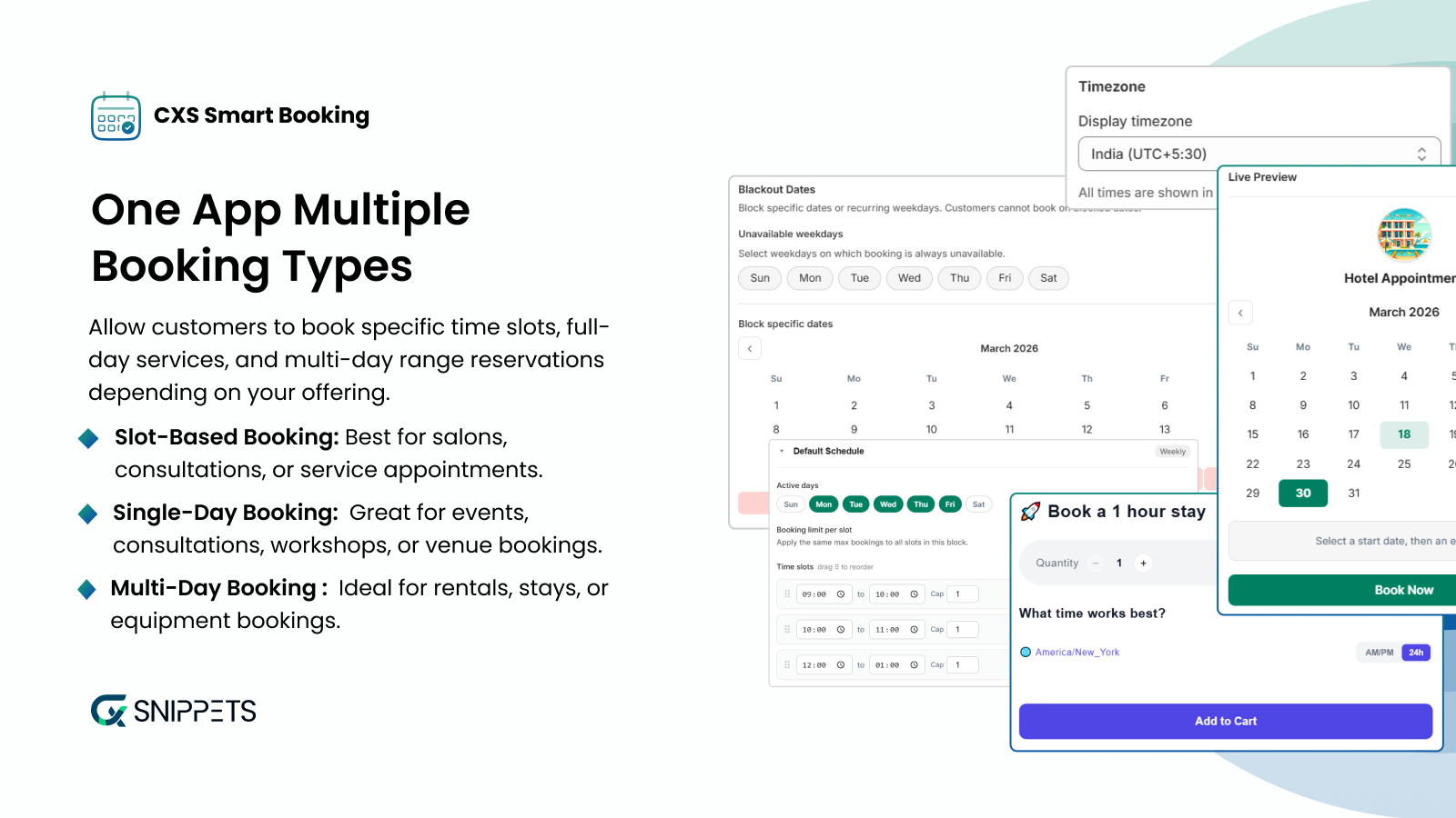 One App Multiple Booking Types
