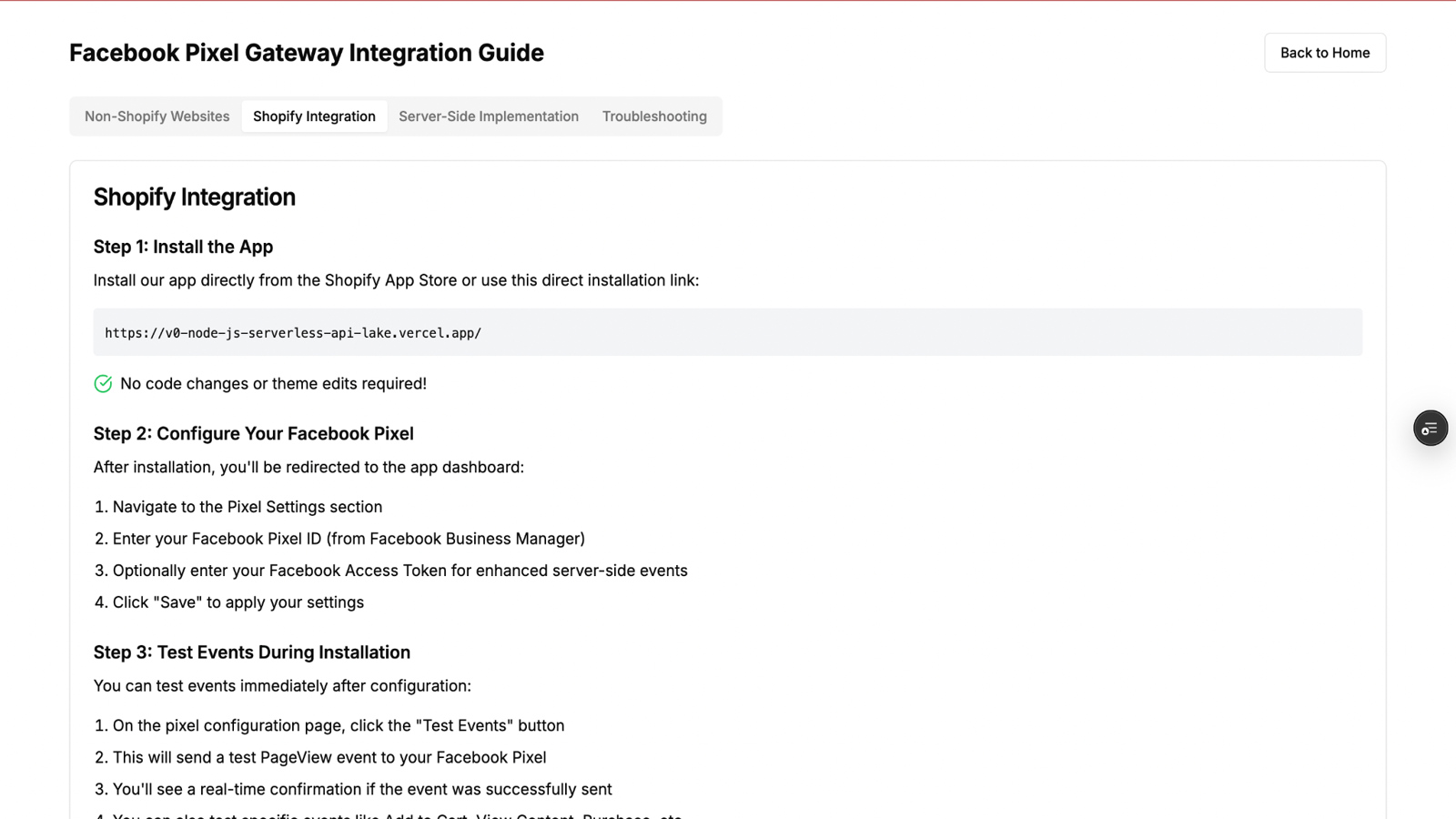 shopify integration guide